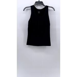 TAXI Women's Black Solid Scoop-Neck Casual Sleeveless Top SZ M